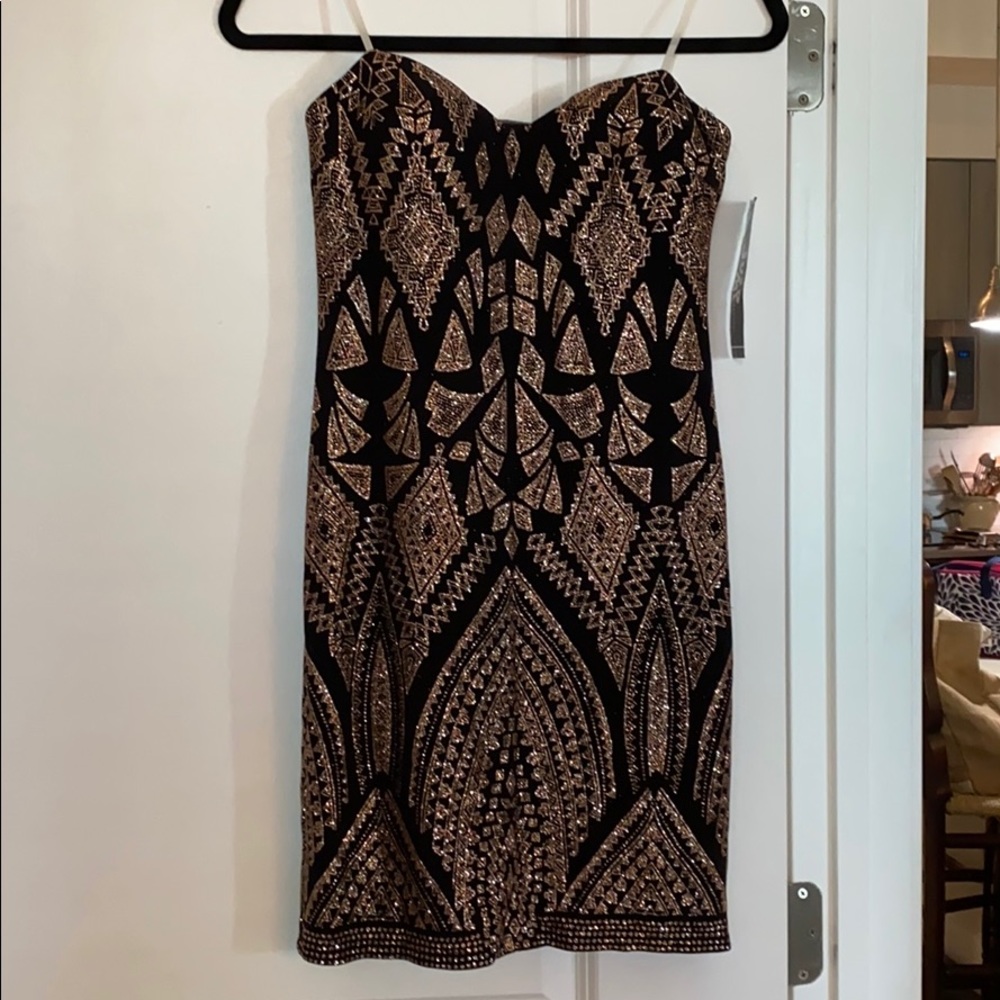 Strapless mini dress